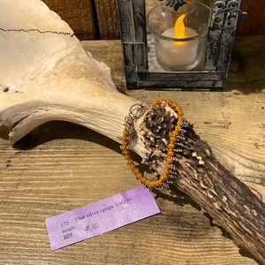 Thai Silver (grape leaf) w/Orange Beads Bracelet